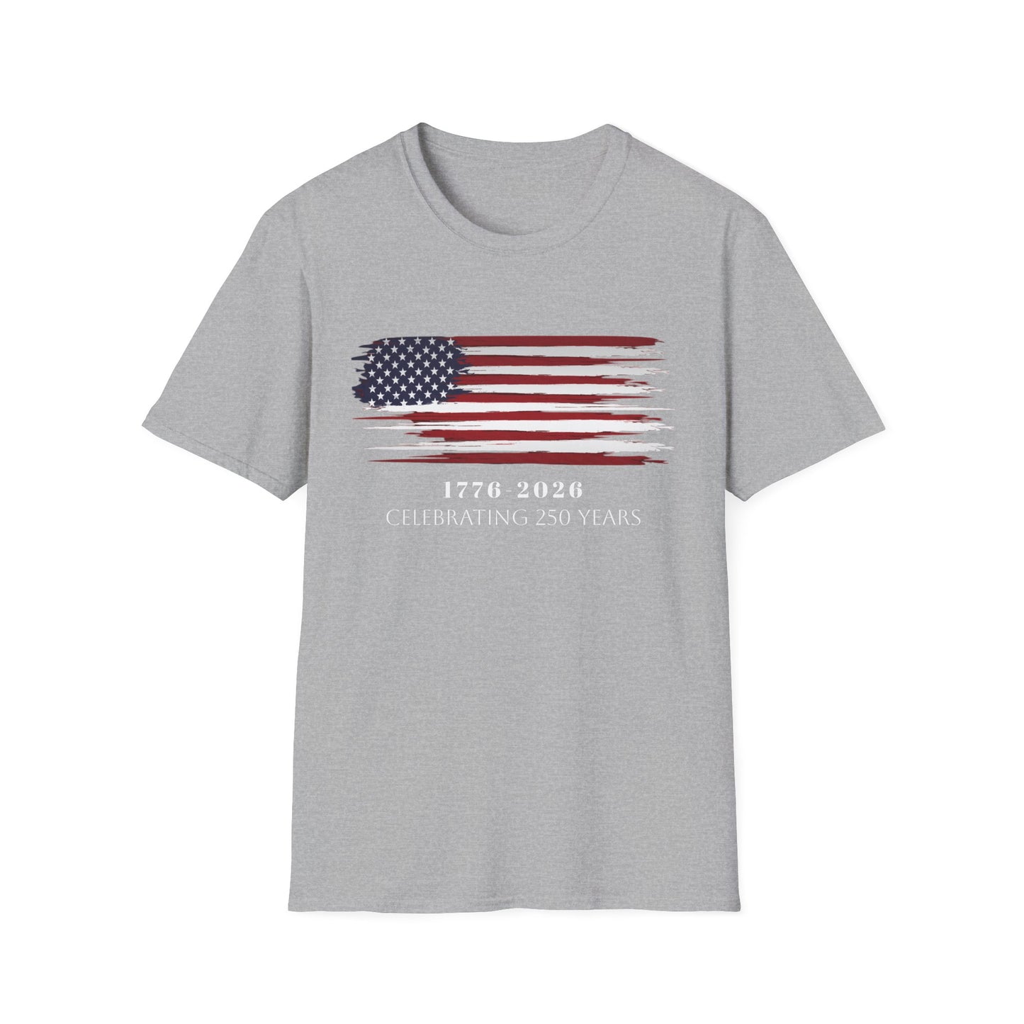 American Flag Celebration T-Shirt, 250 Year Anniversary Tee, Unisex Patriotic Shirt, Independence Day Gift, 4th of July Apparel