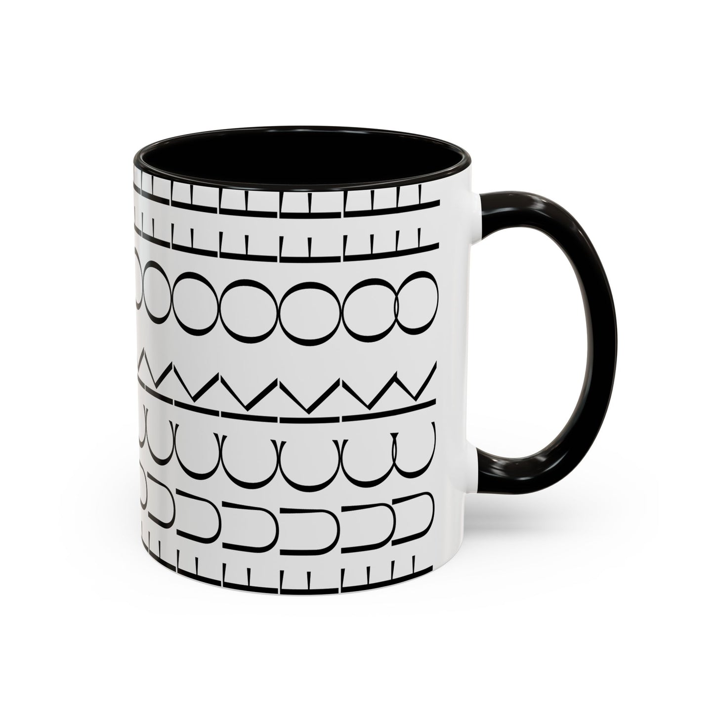 Modern Geometric Colorful Mug with Hidden F--- Off Message, Unique Coffee Cup for Daily Use, Gift for Coworker, Snarky Tea Mug, Funny