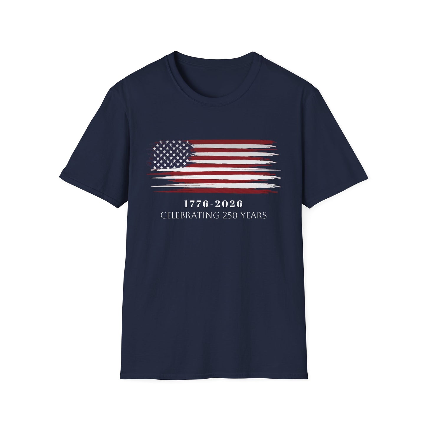 American Flag Celebration T-Shirt, 250 Year Anniversary Tee, Unisex Patriotic Shirt, Independence Day Gift, 4th of July Apparel