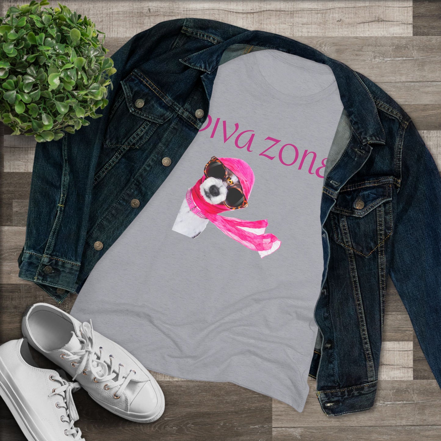 Diva Zone Women's Triblend Tee - Fun Dog Lover Shirt, Cute Gift for Animal Lovers, Casual Summer Top, Dog Mom Outfit, Pet Enthusiast Apparel