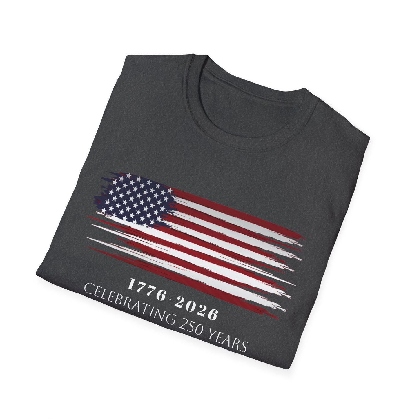 American Flag Celebration T-Shirt, 250 Year Anniversary Tee, Unisex Patriotic Shirt, Independence Day Gift, 4th of July Apparel
