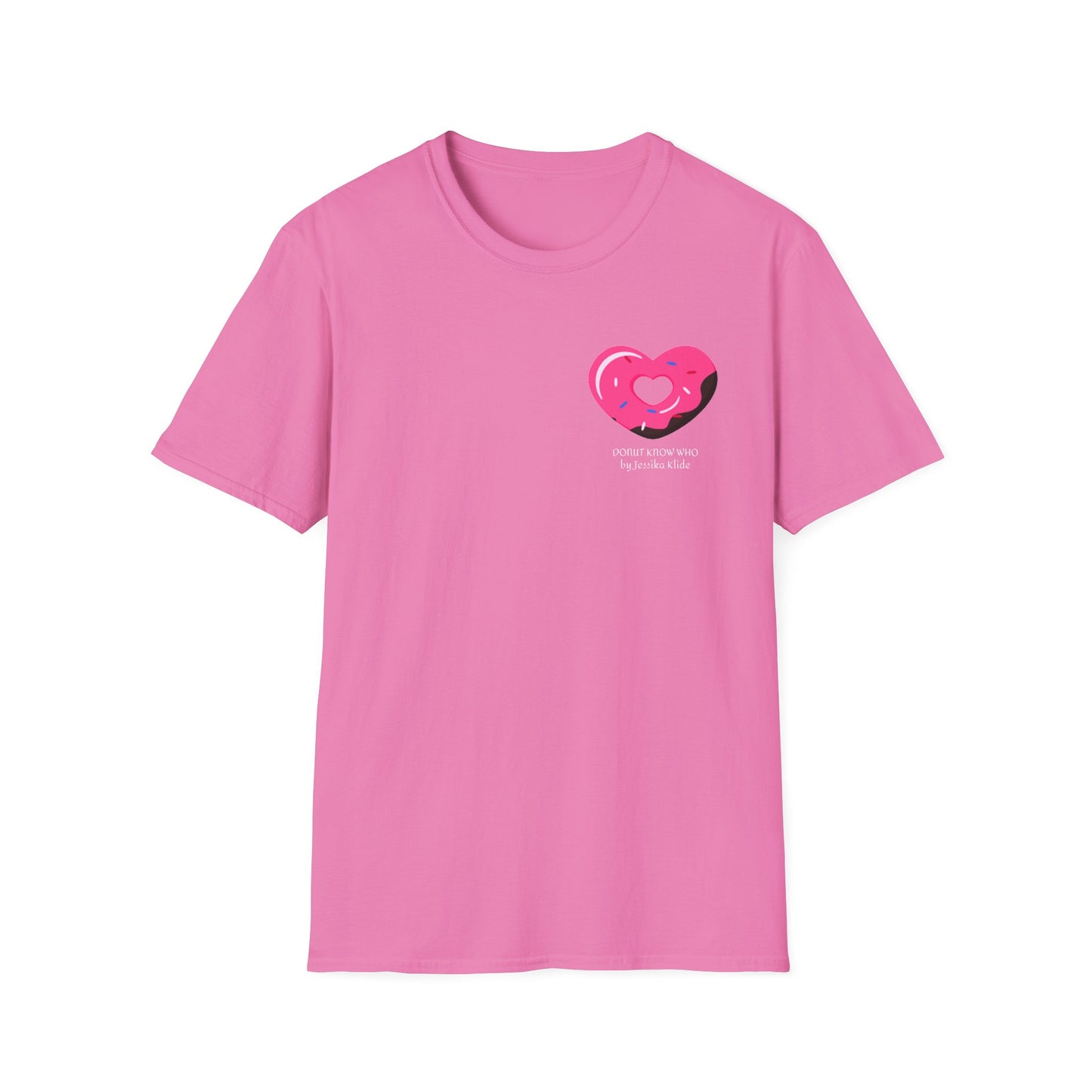 Donut Know Who Cute Lover T-Shirt - Soft Pink Heart Design, Perfect Gift for Friends, Fashion Tee, Valentines Day Gift, Trendy Casual Wear