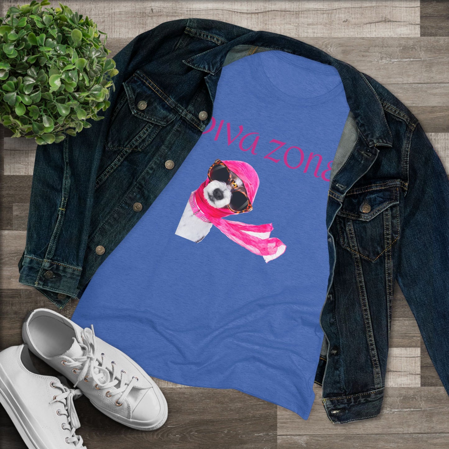 Diva Zone Women's Triblend Tee - Fun Dog Lover Shirt, Cute Gift for Animal Lovers, Casual Summer Top, Dog Mom Outfit, Pet Enthusiast Apparel