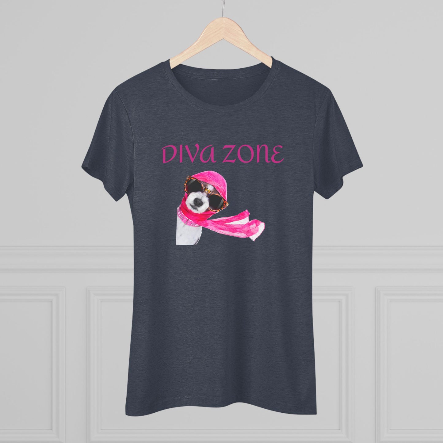 Diva Zone Women's Triblend Tee - Fun Dog Lover Shirt, Cute Gift for Animal Lovers, Casual Summer Top, Dog Mom Outfit, Pet Enthusiast Apparel