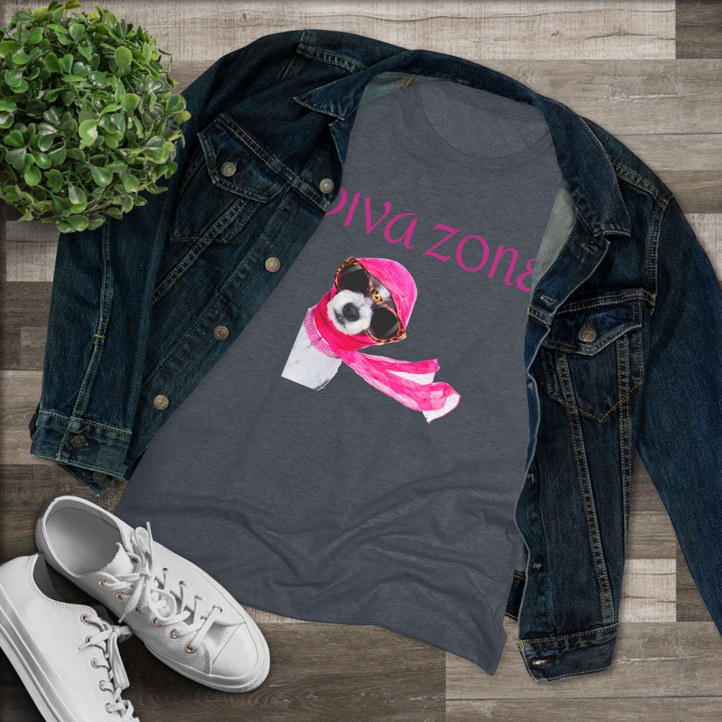 Diva Zone Women's Triblend Tee - Fun Dog Lover Shirt, Cute Gift for Animal Lovers, Casual Summer Top, Dog Mom Outfit, Pet Enthusiast Apparel