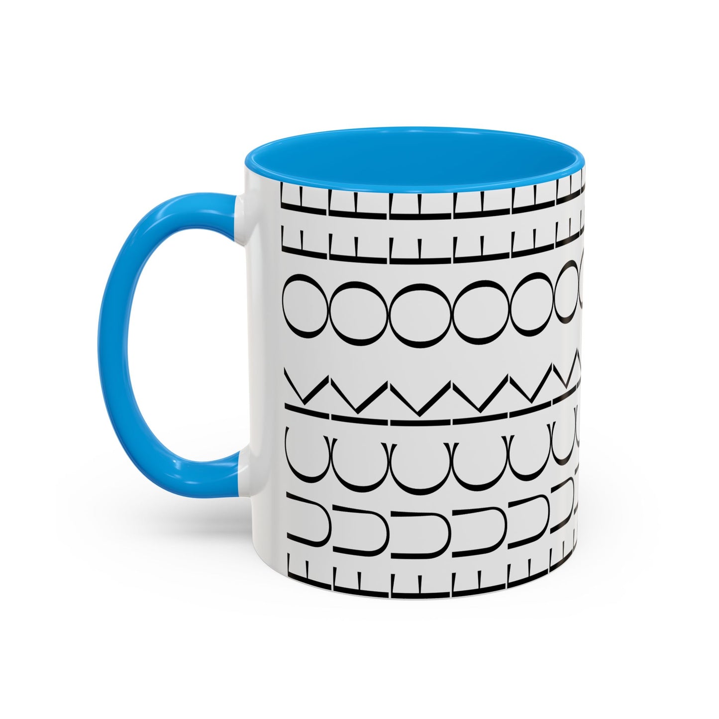 Modern Geometric Colorful Mug with Hidden F--- Off Message, Unique Coffee Cup for Daily Use, Gift for Coworker, Snarky Tea Mug, Funny