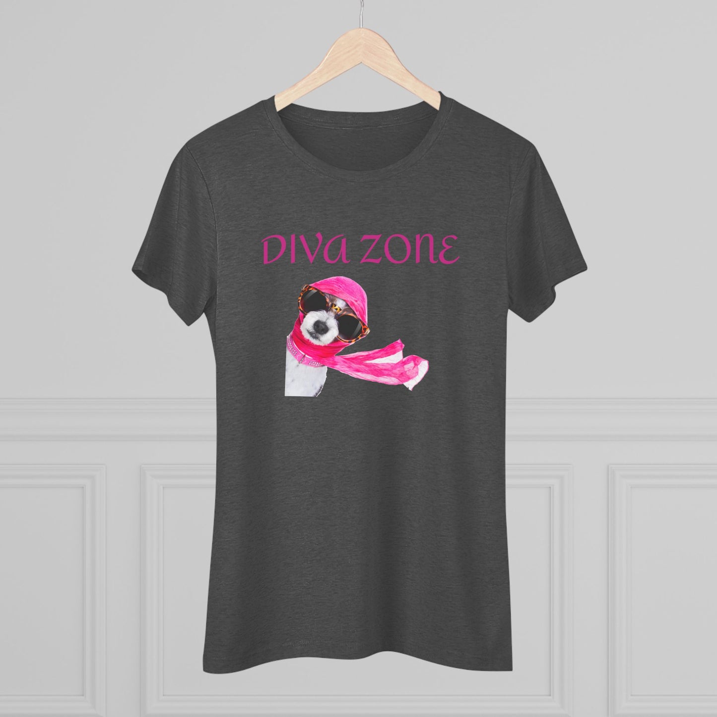 Diva Zone Women's Triblend Tee - Fun Dog Lover Shirt, Cute Gift for Animal Lovers, Casual Summer Top, Dog Mom Outfit, Pet Enthusiast Apparel