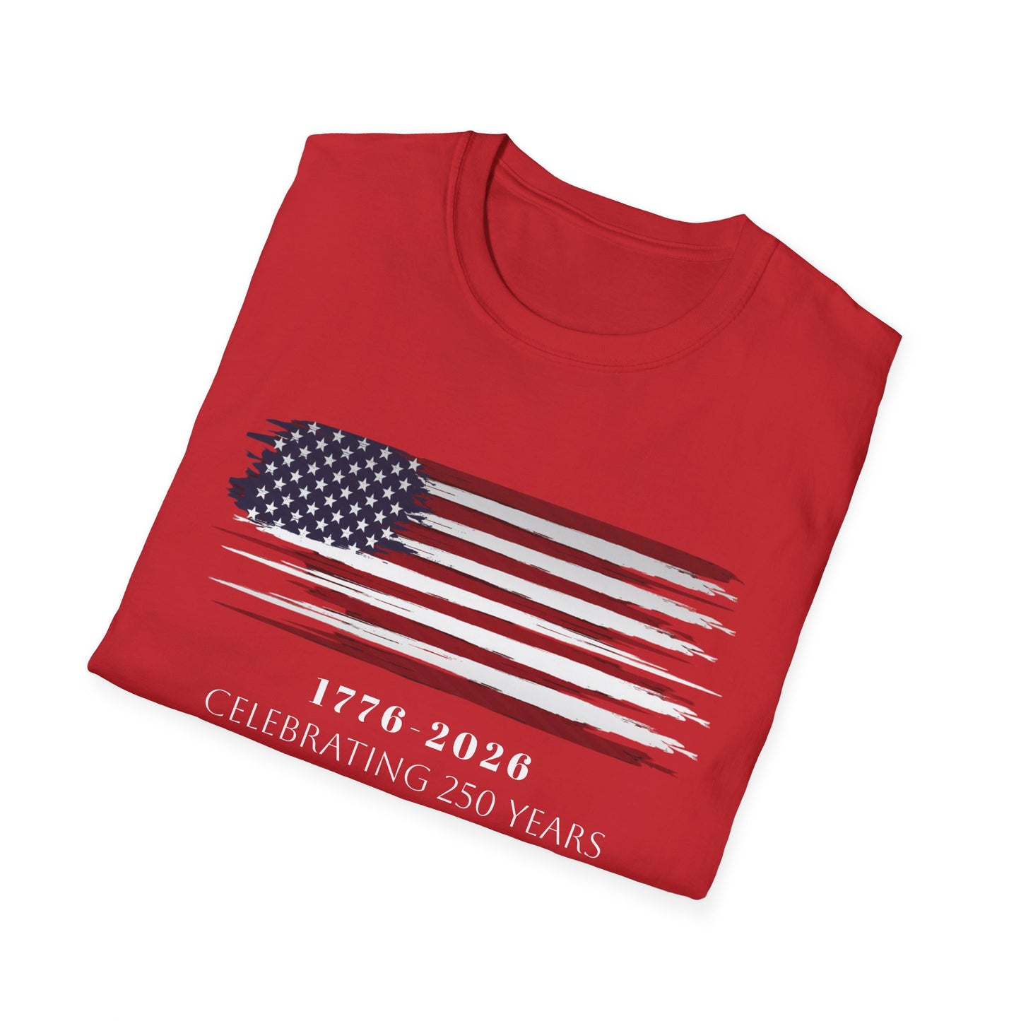 American Flag Celebration T-Shirt, 250 Year Anniversary Tee, Unisex Patriotic Shirt, Independence Day Gift, 4th of July Apparel