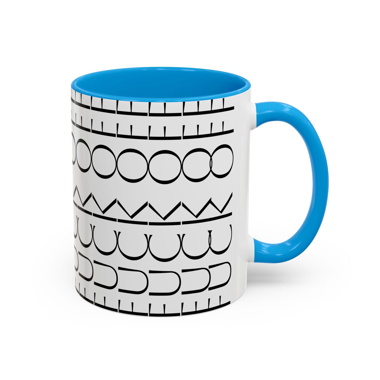Modern Geometric Colorful Mug with Hidden F--- Off Message, Unique Coffee Cup for Daily Use, Gift for Coworker, Snarky Tea Mug, Funny