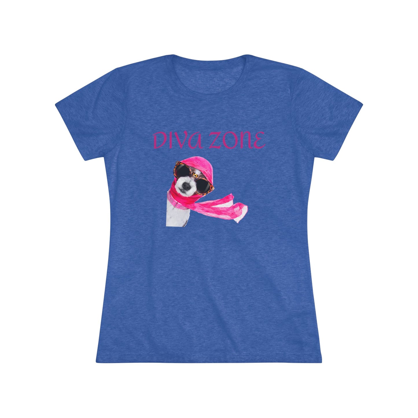 Diva Zone Women's Triblend Tee - Fun Dog Lover Shirt, Cute Gift for Animal Lovers, Casual Summer Top, Dog Mom Outfit, Pet Enthusiast Apparel
