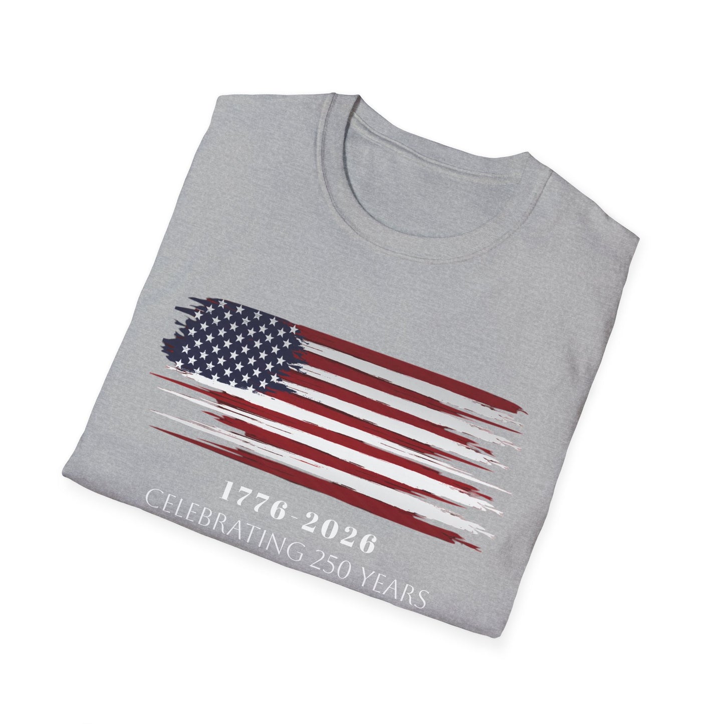American Flag Celebration T-Shirt, 250 Year Anniversary Tee, Unisex Patriotic Shirt, Independence Day Gift, 4th of July Apparel