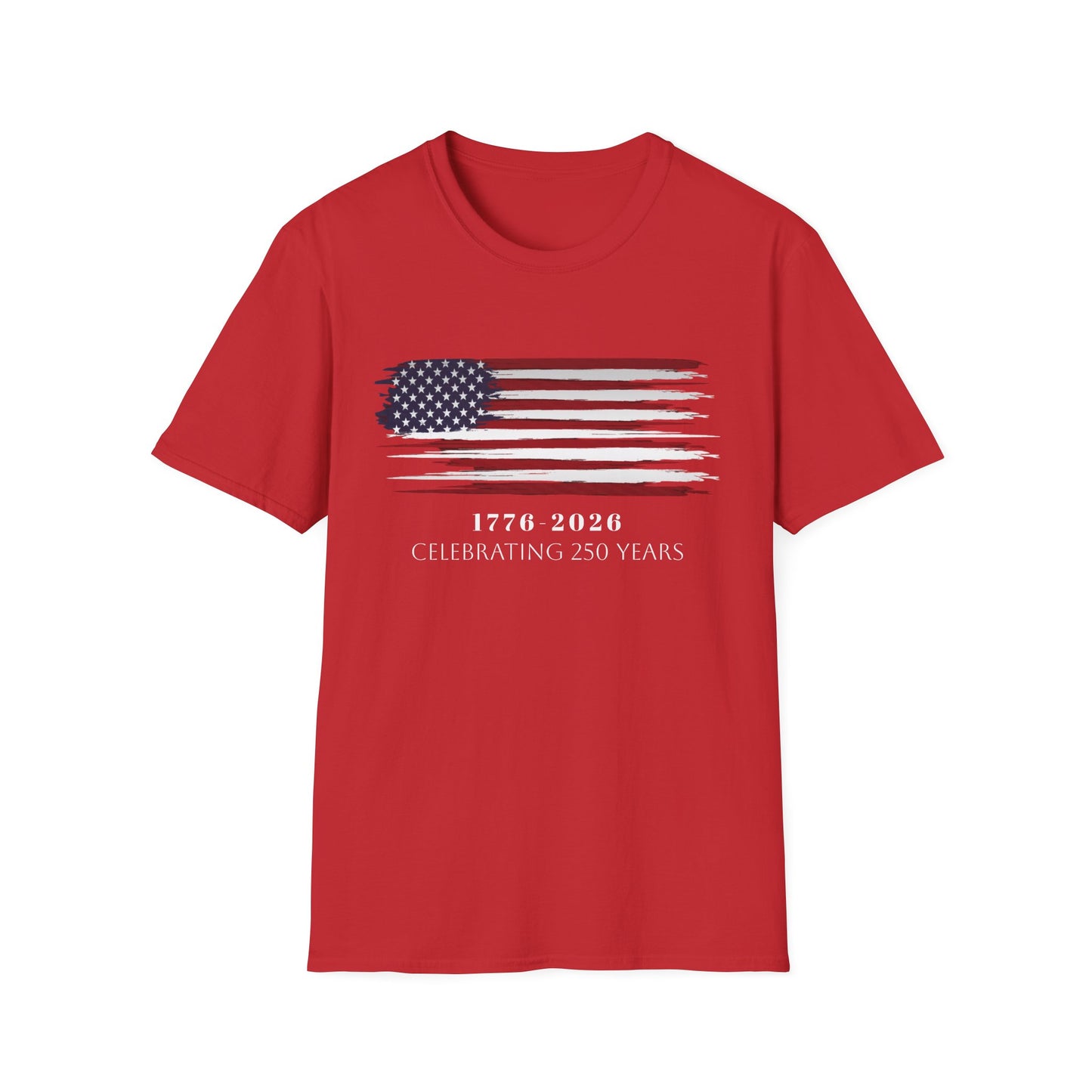 American Flag Celebration T-Shirt, 250 Year Anniversary Tee, Unisex Patriotic Shirt, Independence Day Gift, 4th of July Apparel