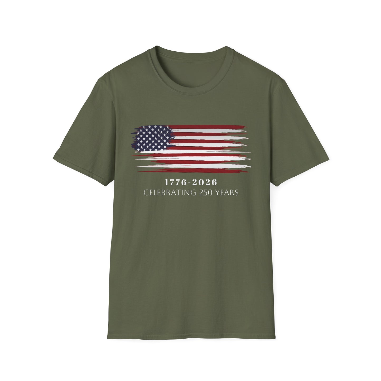 American Flag Celebration T-Shirt, 250 Year Anniversary Tee, Unisex Patriotic Shirt, Independence Day Gift, 4th of July Apparel