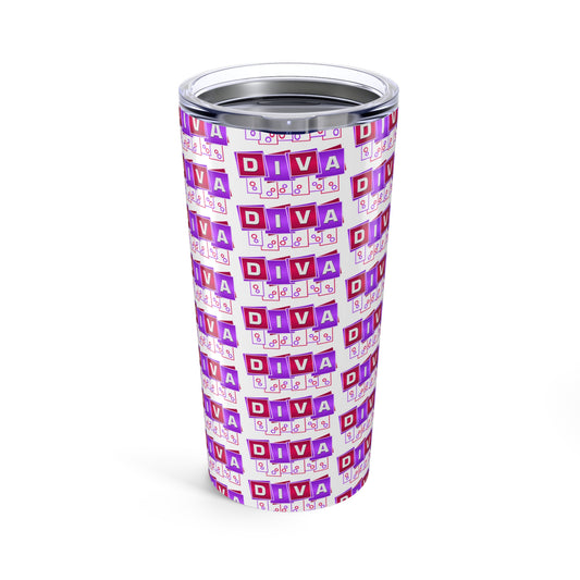 Diva Tumbler 20oz | Stylish Travel Mug, Perfect Gift for Her, Birthday, Bachelorette Party, Everyday Use, Sassy Drinkware