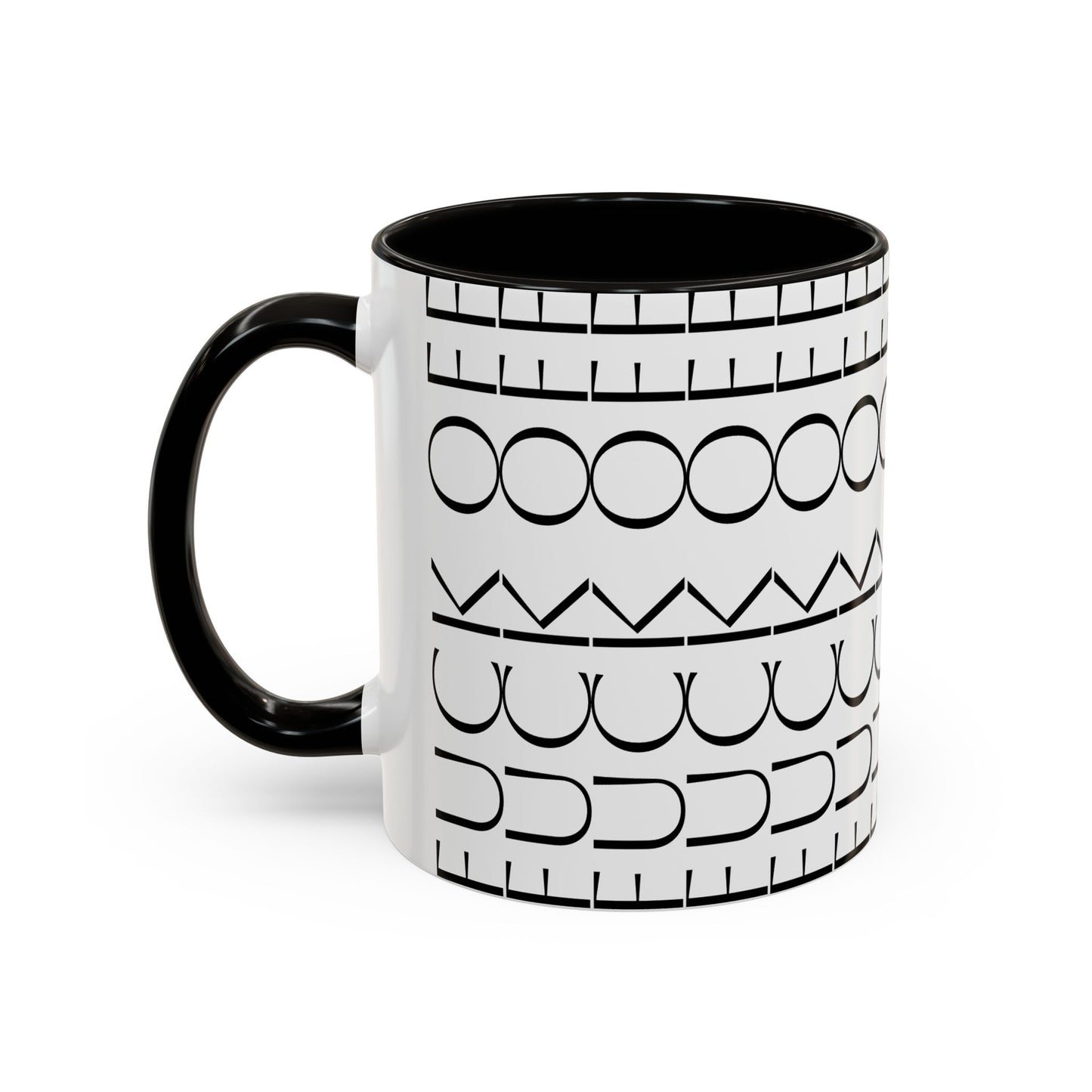 Modern Geometric Colorful Mug with Hidden F--- Off Message, Unique Coffee Cup for Daily Use, Gift for Coworker, Snarky Tea Mug, Funny