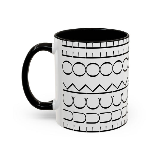 Modern Geometric Colorful Mug with Hidden F--- Off Message, Unique Coffee Cup for Daily Use, Gift for Coworker, Snarky Tea Mug, Funny